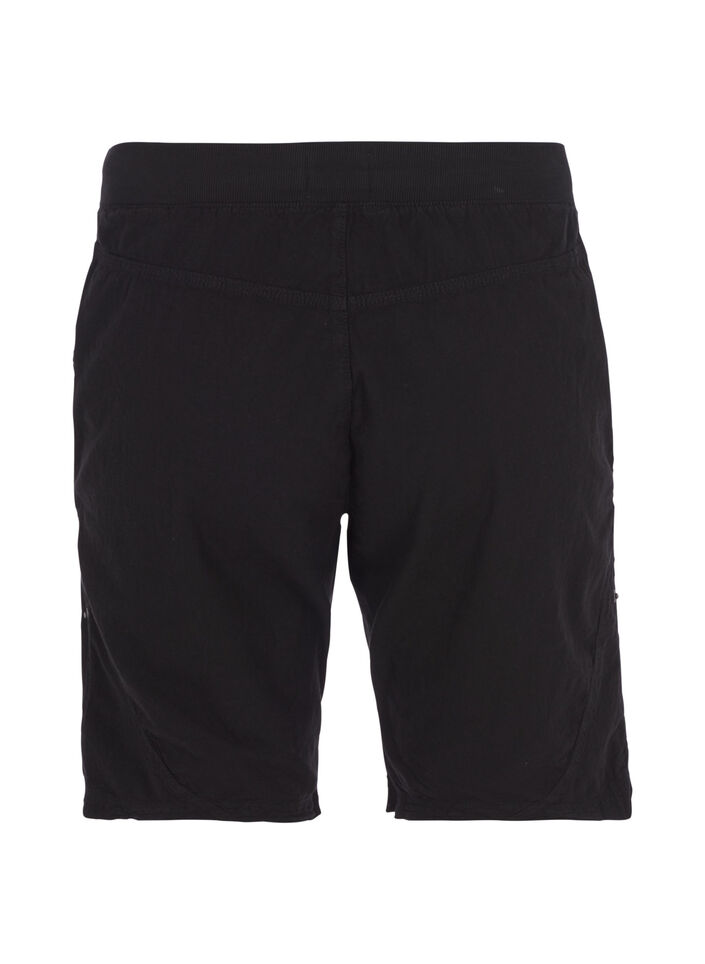 Løse shorts i bomuld med lommer, Sort, Packshot image number 1