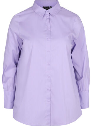 Langærmet skjorte med høj cuff, Lavender, Packshot image number 0