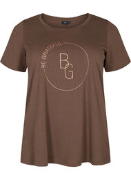 Kortærmet t-shirt med tryk, Chestnut BG