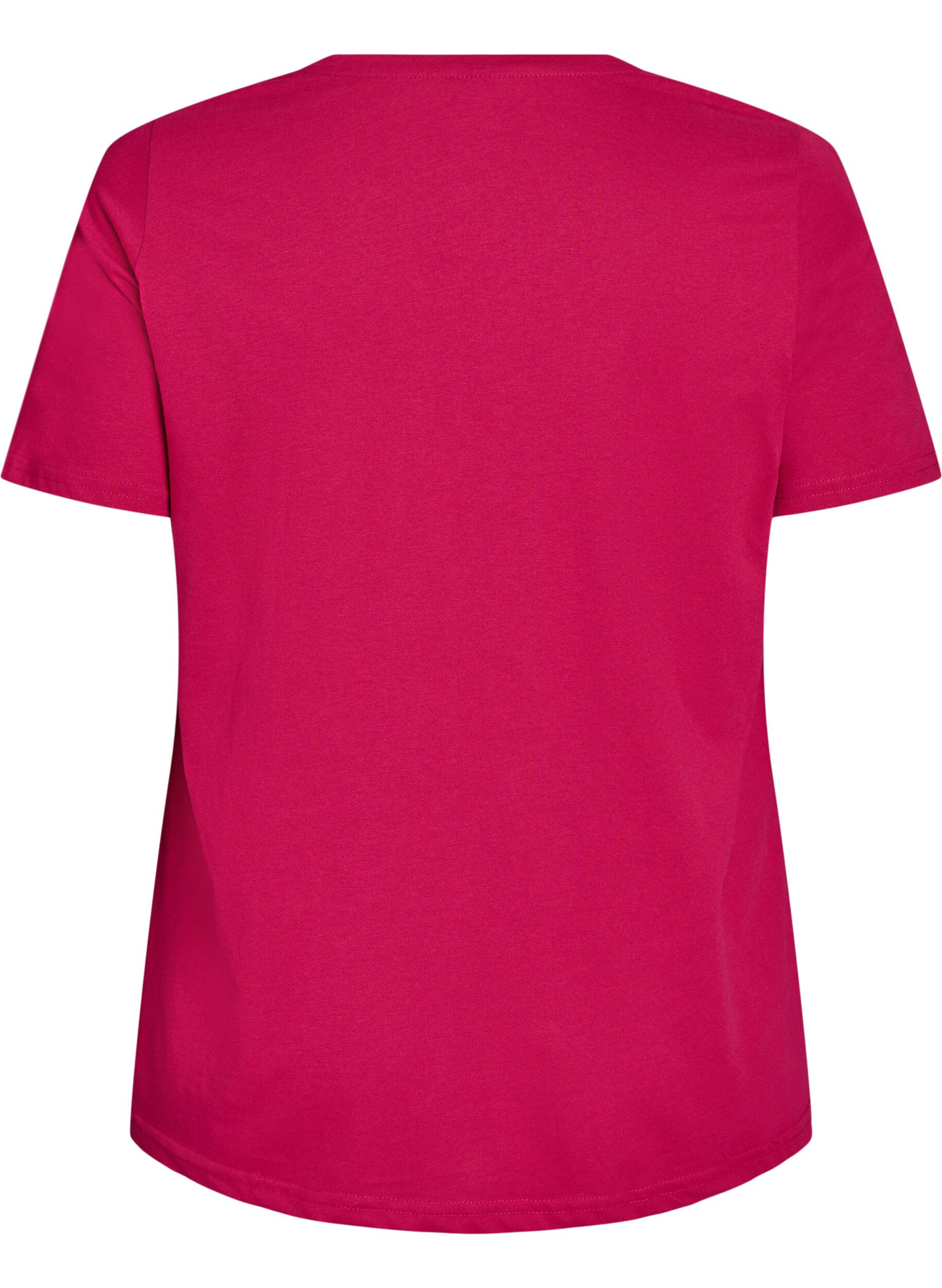 ZizziT-shirt med motiv, R&oslash;d, Packshot image number 1