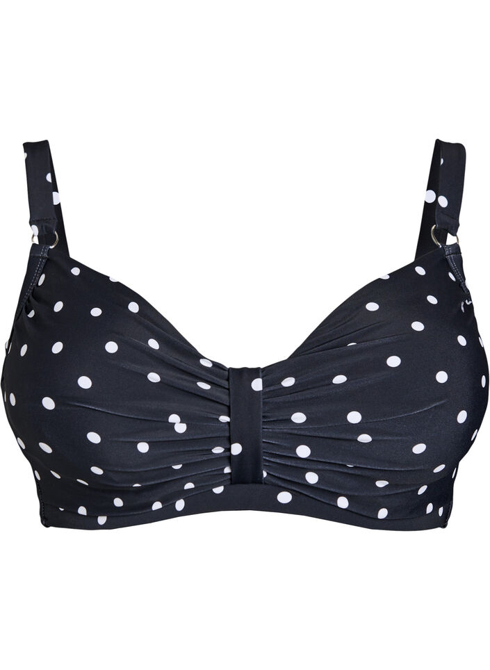 Bikini bh med b&oslash;jle og m&oslash;nster, Sort, Packshot image number 0