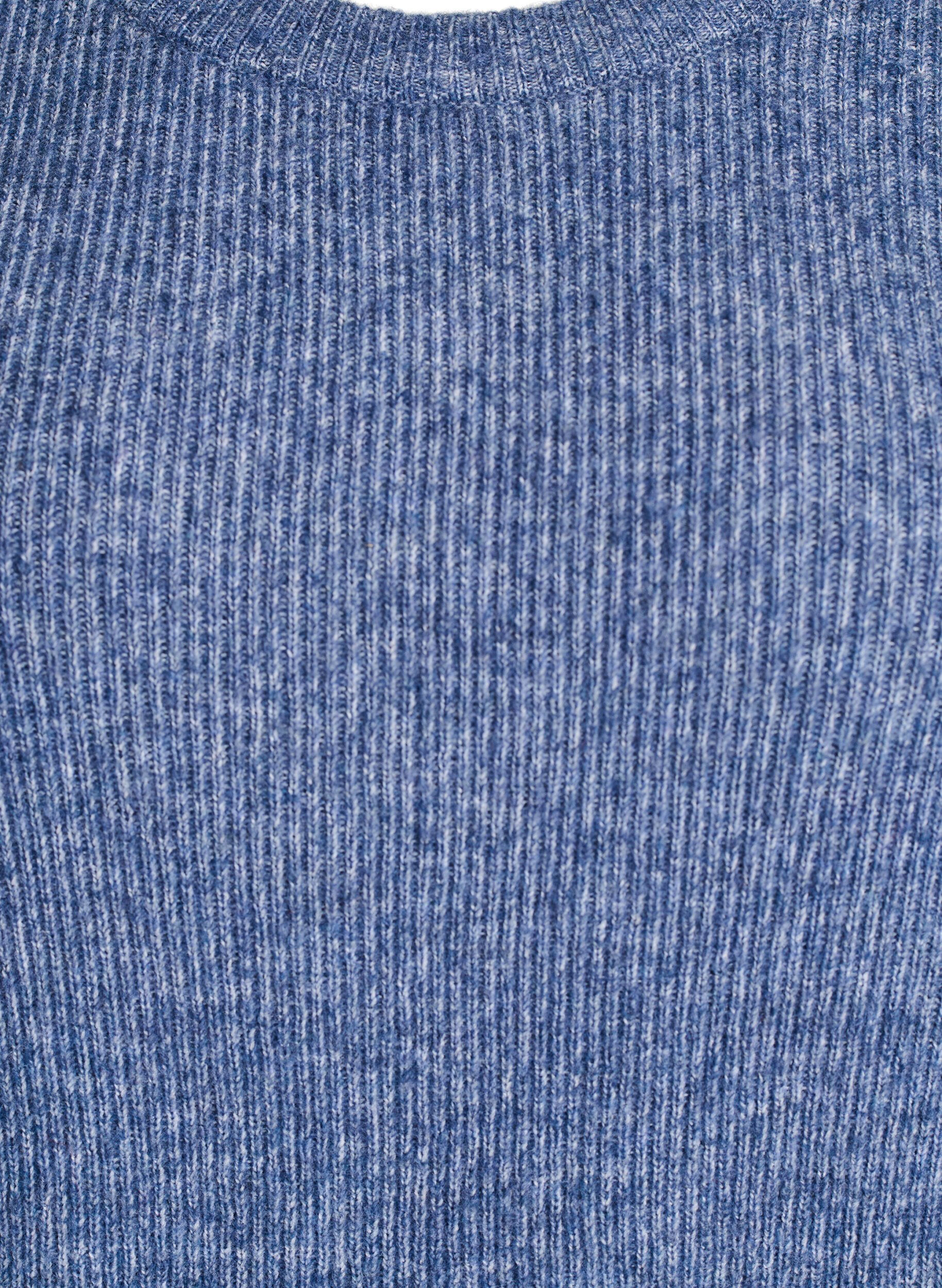ZizziMeleret strikbluse med rund hals, Bl&aring;, Packshot image number 2