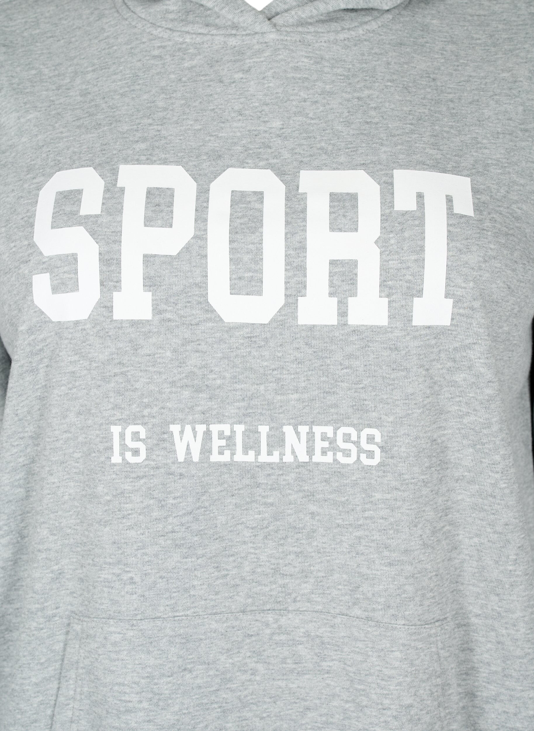Zizzi Sweat h&aelig;ttetr&oslash;je, Light Grey Melange, Packshot image number 2