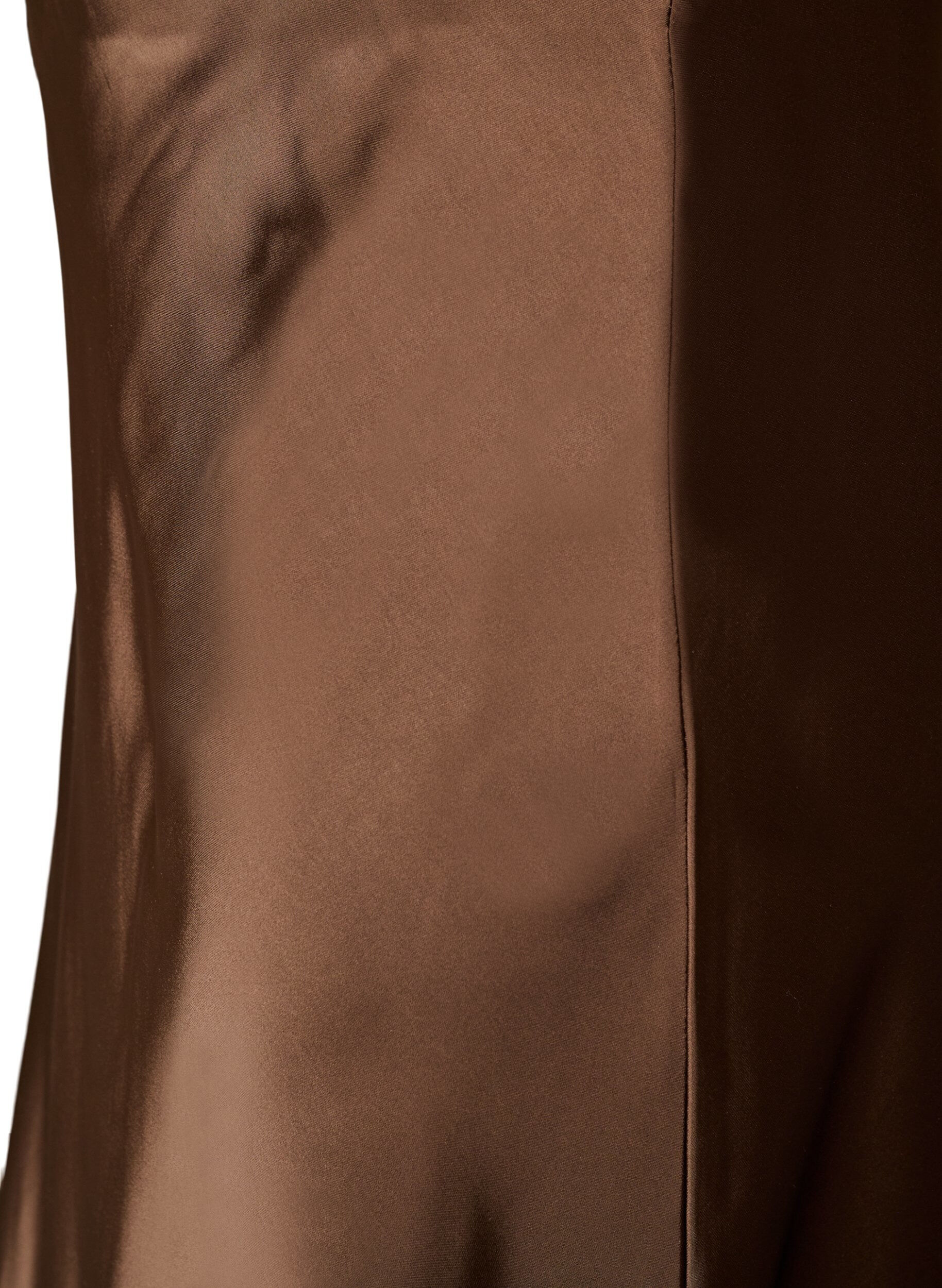 ZizziSatin midi-nederdel, Brun, Packshot image number 2
