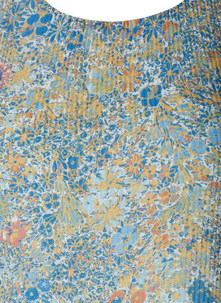 Plissé kjole med blomsterprint, Light Blue Multi AOP, Packshot image number 2