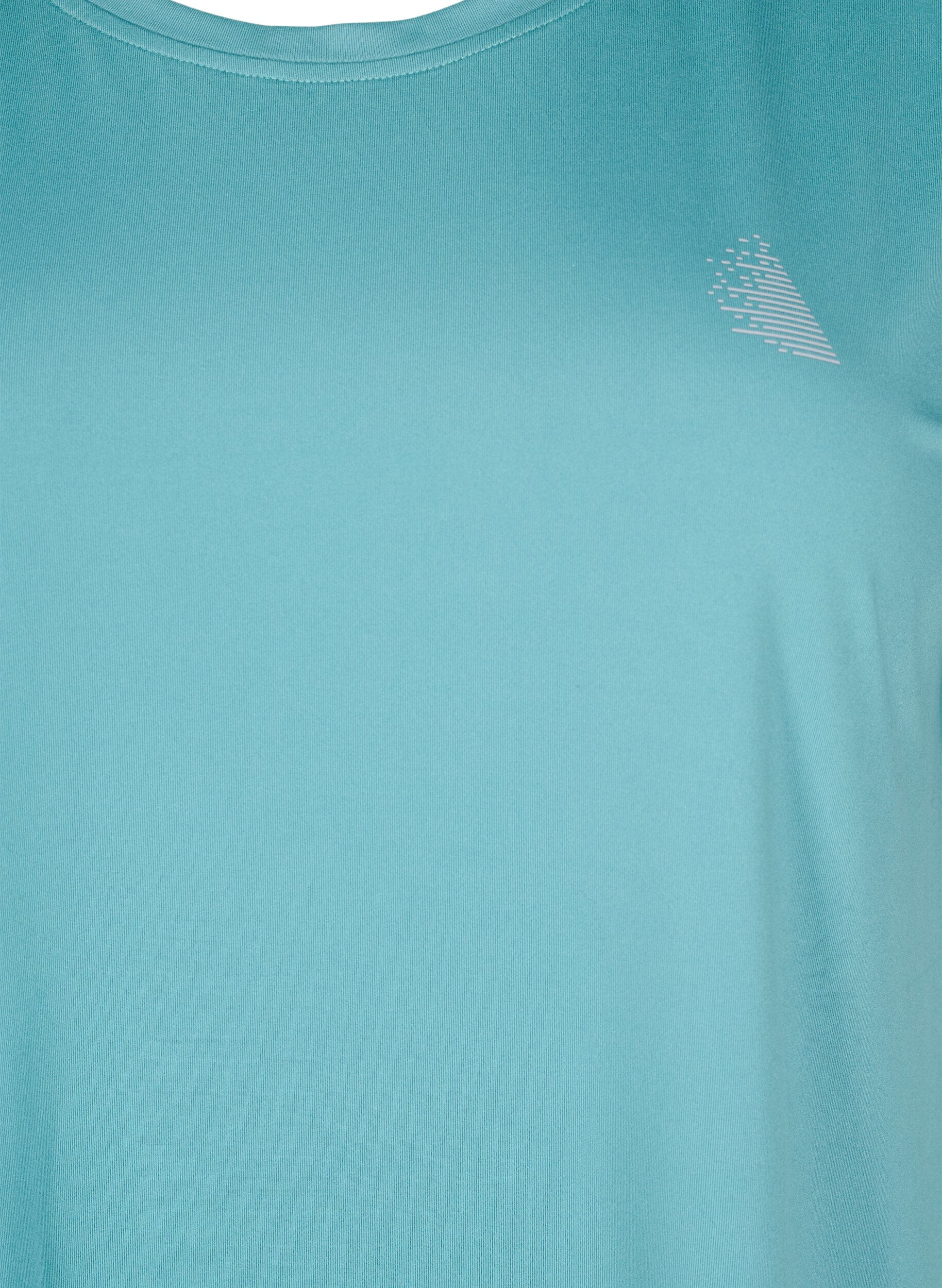 Zizzi Ensfarvet tr&aelig;nings t-shirt, Gr&oslash;n, Packshot image number 2