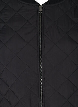 Kort quiltet jakke med lommer, Black, Packshot image number 2