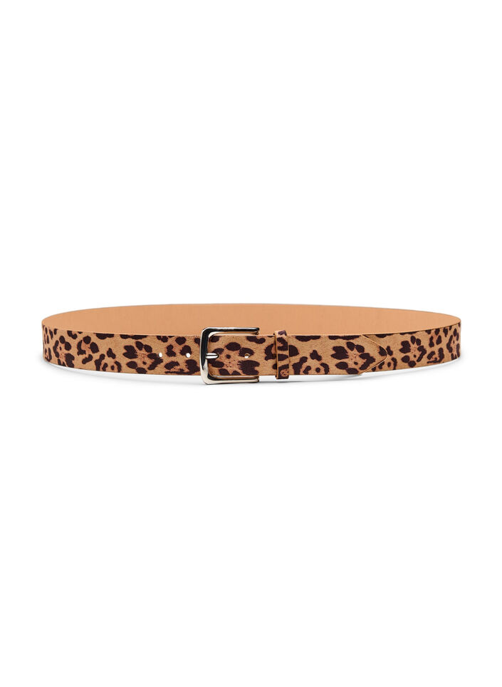 Bælte med leopardmønster, Brun, Packshot image number 0