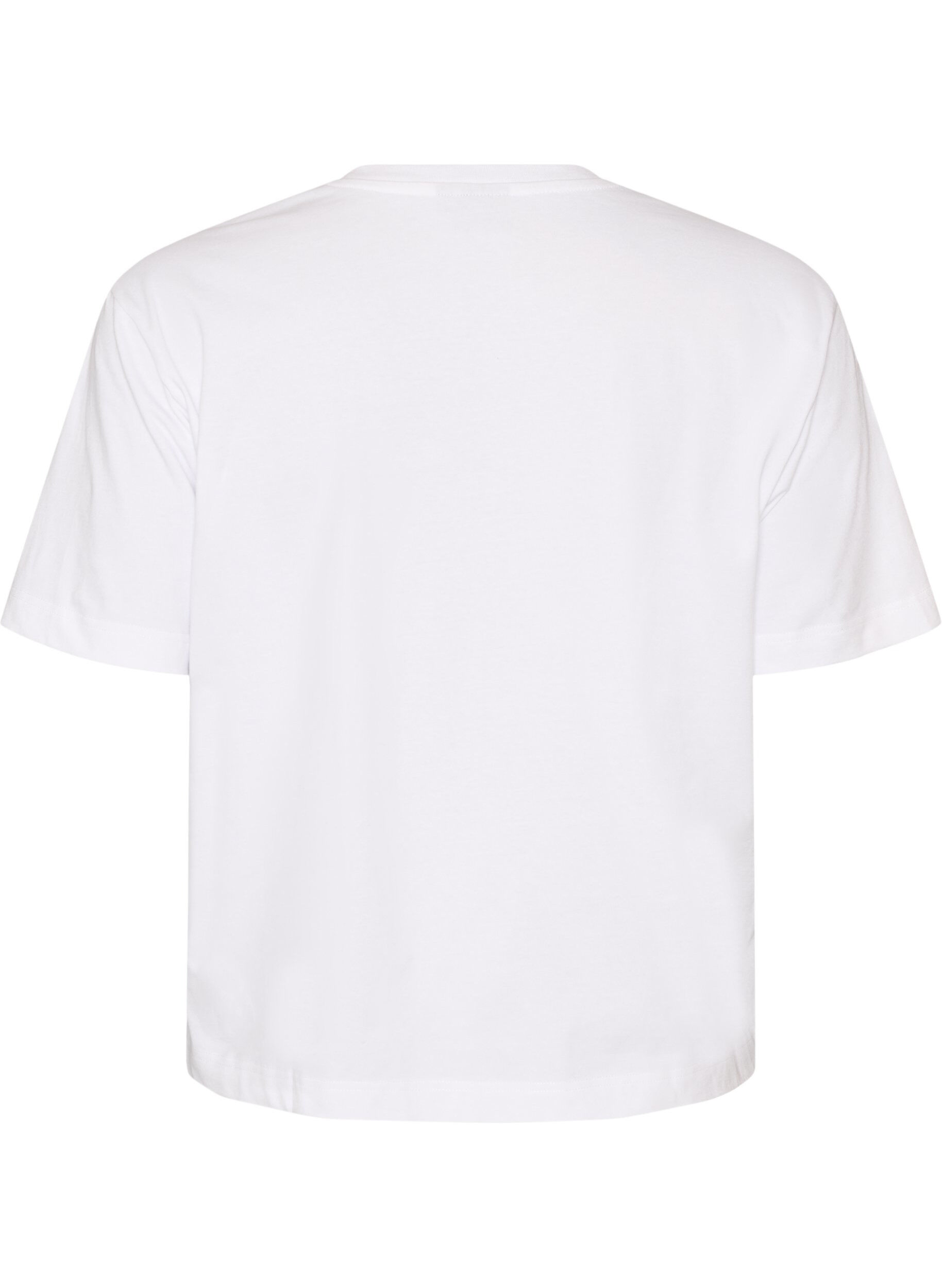 ZizziBoxy T-shirt i bomuld, Hvid, Packshot image number 1