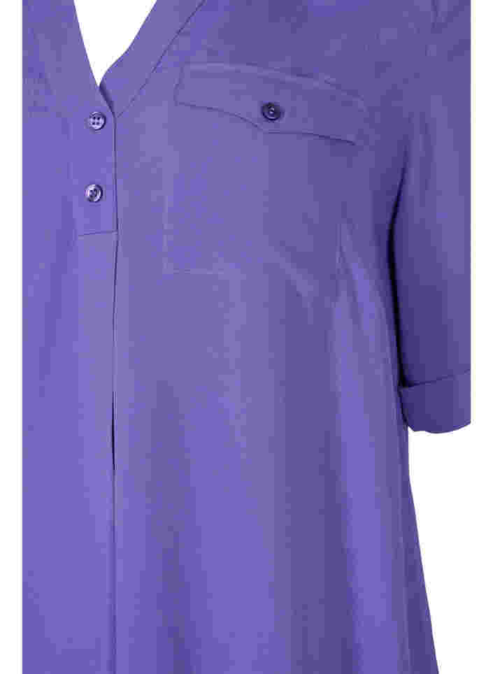 Viskose tunika med korte ærme, Purple Corallites, Packshot image number 2