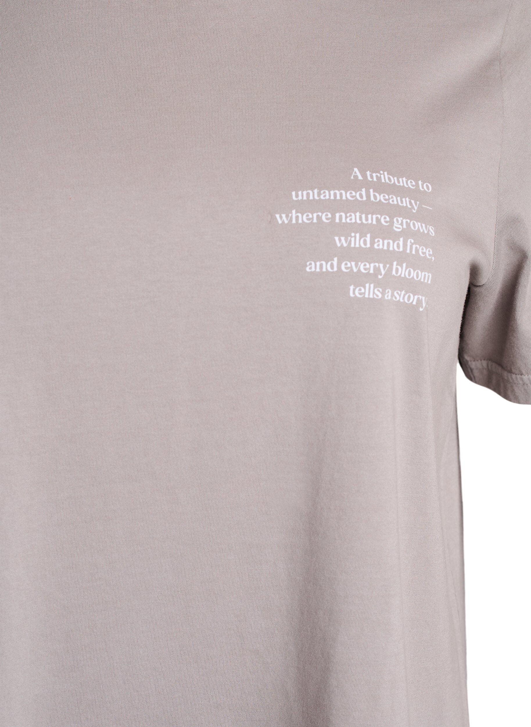 Zizzi T-shirt i bomuld med front- og rygprint, 9990, Packshot image number 2