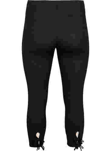 3/4 leggings i viskose med sløjfe, Black, Packshot image number 1