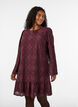 Blondekjole med lange &aelig;rmer og fl&aelig;sekant, M&oslash;rk Bordeaux, Model image number 0