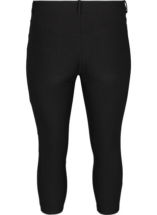 Tætsiddende 3/4 bukser med lynlåse, Black, Packshot image number 1