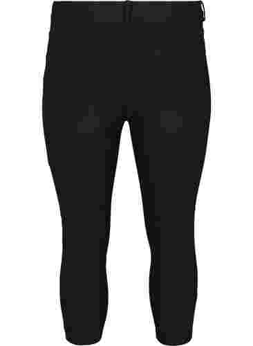 Tætsiddende 3/4 bukser med lynlåse, Black, Packshot image number 1
