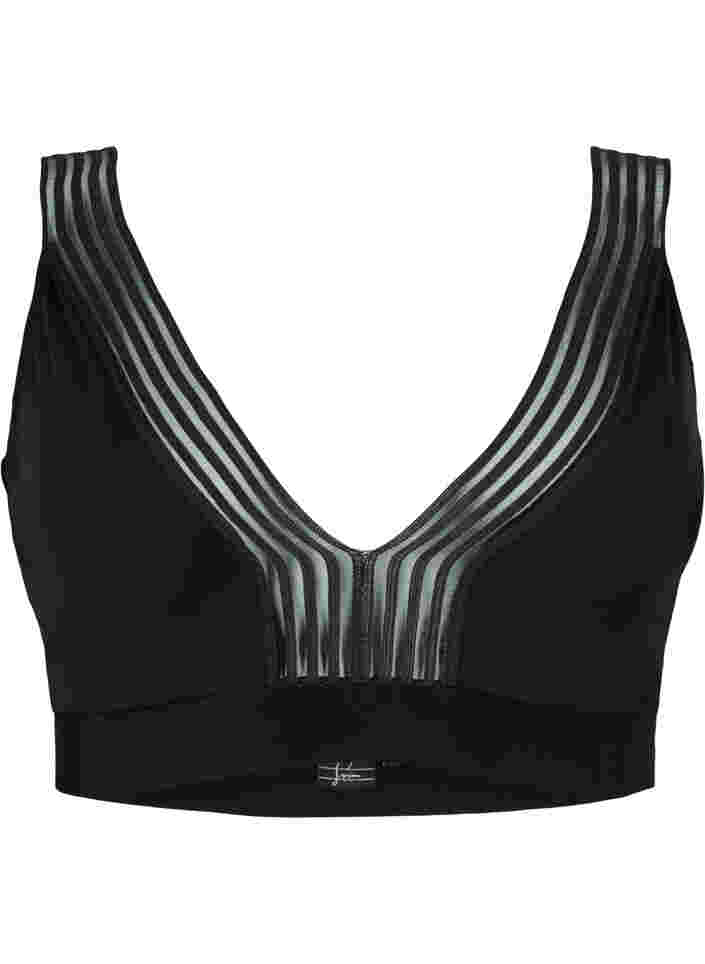 Bikini top med mesh , Black, Packshot image number 0