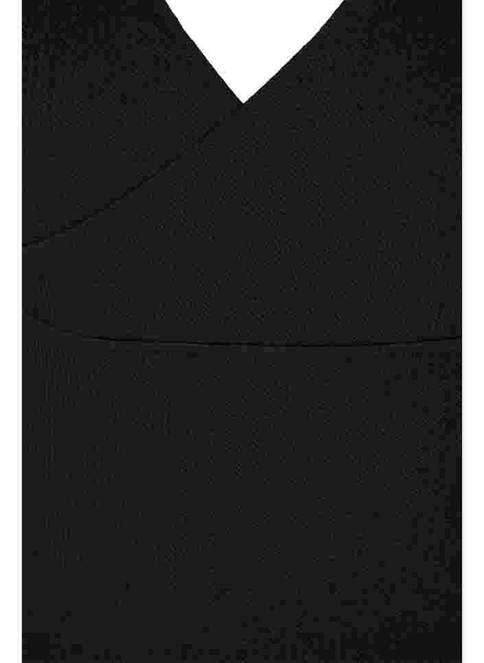 Badedragt med wrap-effekt, Black, Packshot image number 2