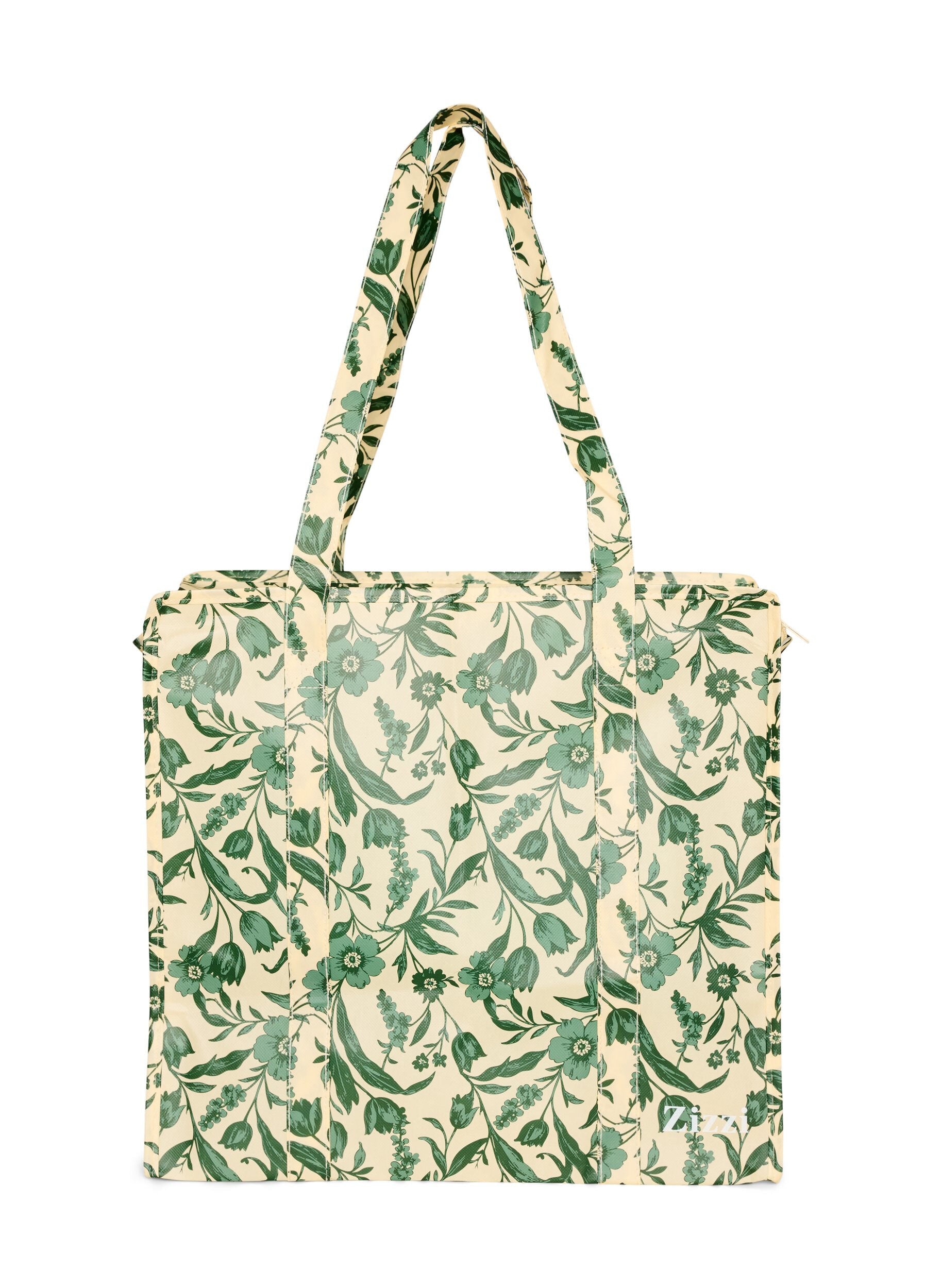 ZizziShoppingbag med lynl&aring;s, Gr&oslash;n, Packshot image number 0