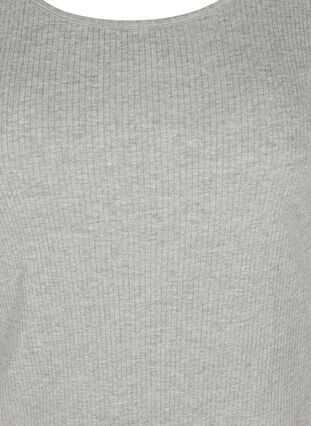 Kortærmet kjole i ribkvalitet, Light Grey Melange, Packshot image number 2