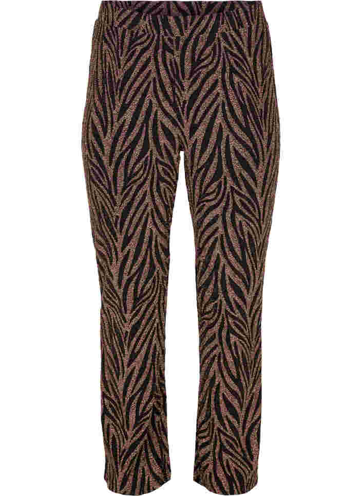 Mønstrede bukser med glitter , Black Lurex AOP, Packshot image number 0