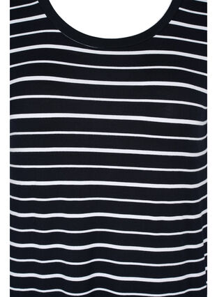 Stribet midikjole med korte ærmer, Black w. Stripe, Packshot image number 2