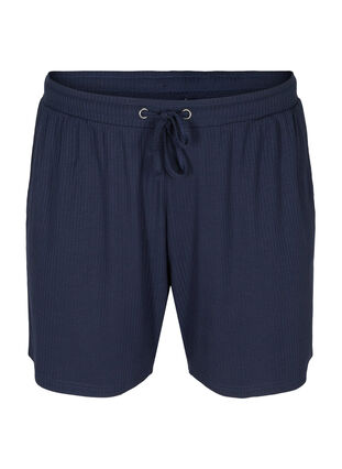 Shorts i ribkvalitet med lommer, Navy Blazer, Packshot image number 0