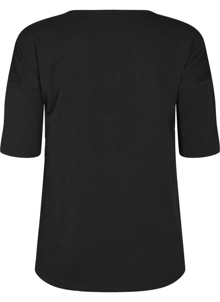 Bluse med 1/2 ærmer, Black, Packshot image number 1
