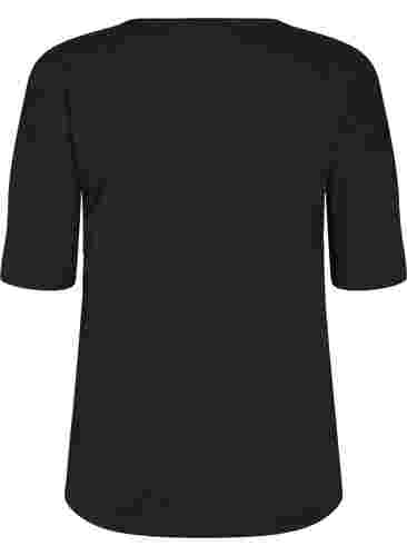 Bluse med 1/2 ærmer, Black, Packshot image number 1