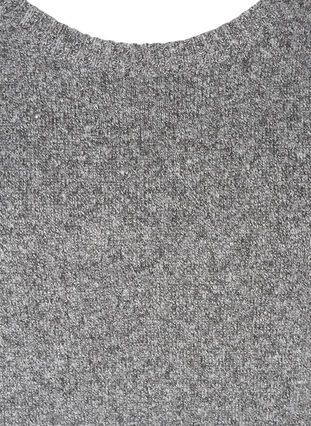 Langærmet strikkjole med rund hals, Dark Grey Melange, Packshot image number 2