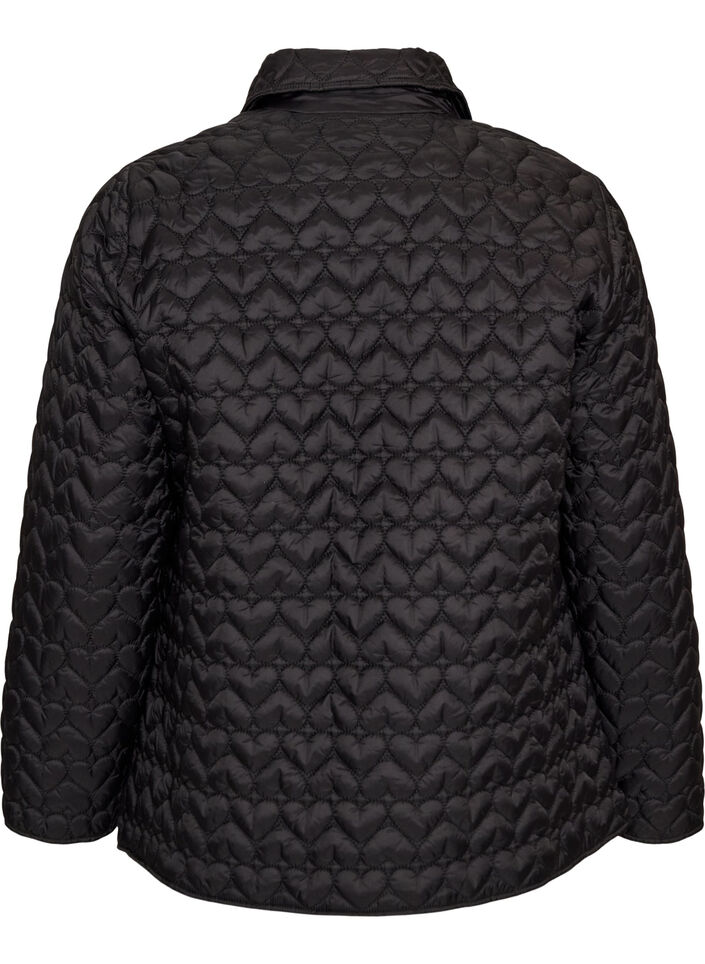 Let vatteret jakke med dekorativ quiltning, Sort, Packshot image number 1