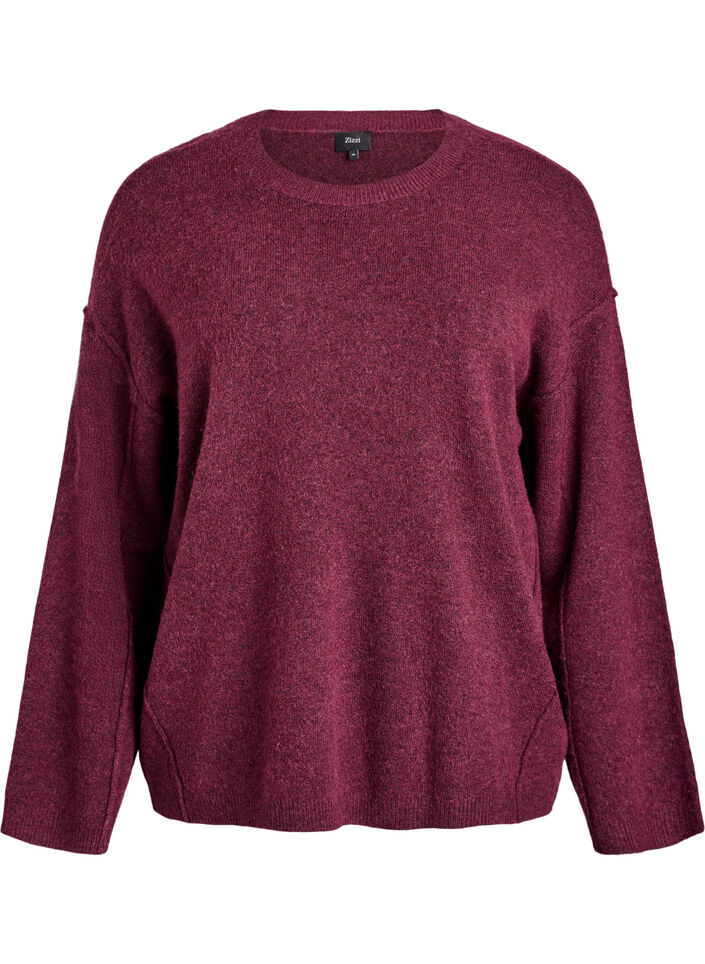 L&oslash;s striktr&oslash;je med markante syninger, M&oslash;rk Bordeaux, Packshot image number 0
