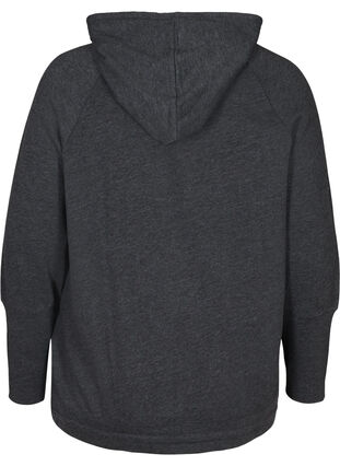 Sweatshirt med justerbar bund, Black Mel., Packshot image number 1