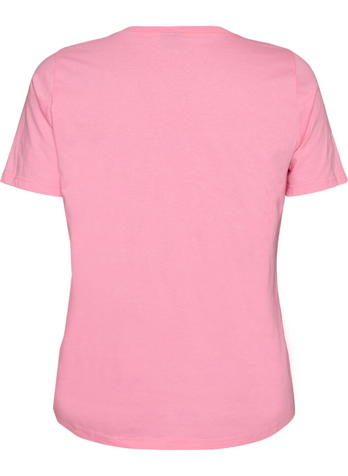 T-shirt i &oslash;kologisk bomuld med tomatprint, Lyser&oslash;d, Packshot image number 1
