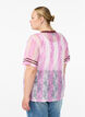 Stribet blondebluse med statementprint, Lyserød, Model image number 2