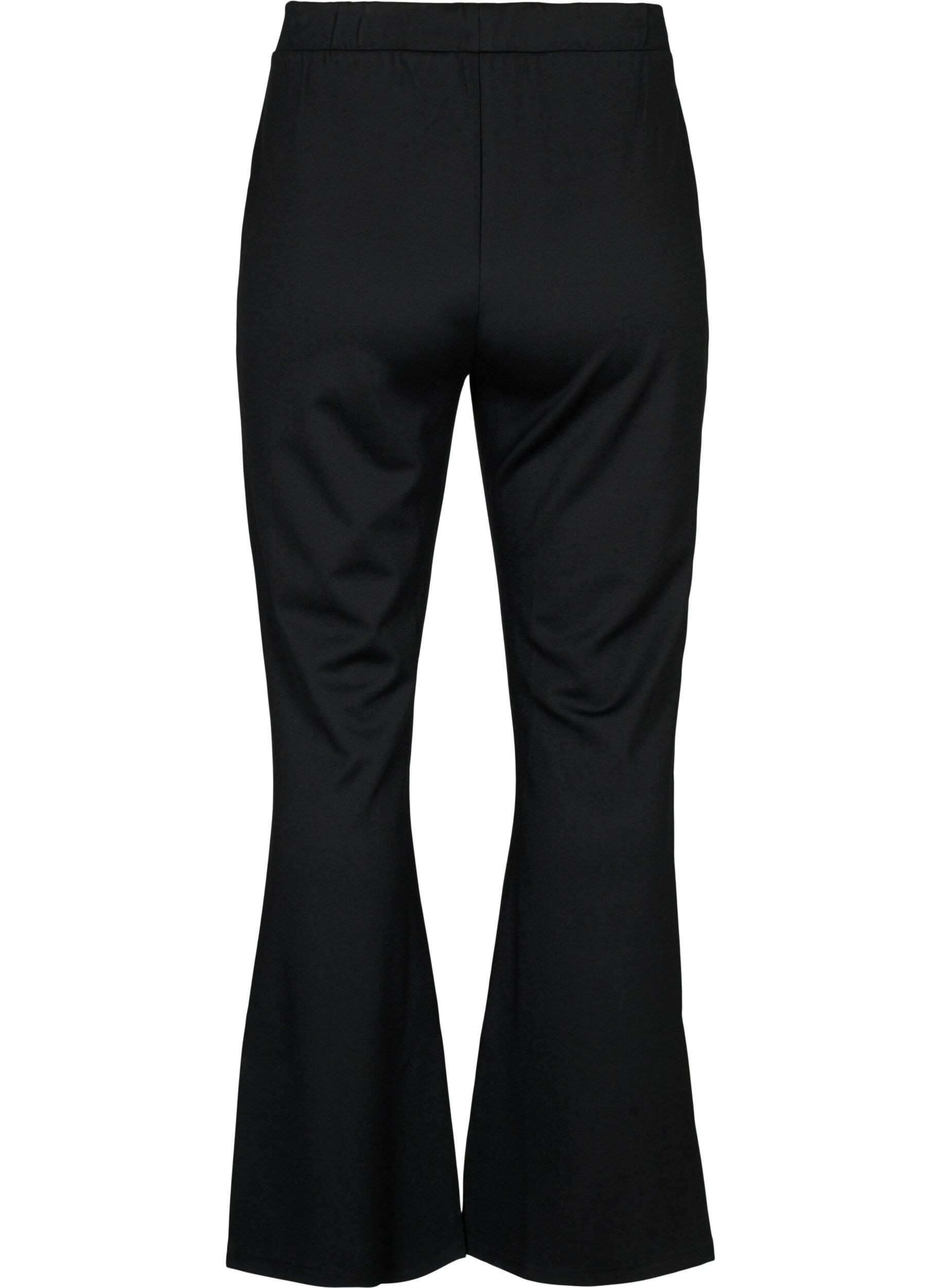 ZizziBootcut bukser i viskosemix, Sort, Packshot image number 1