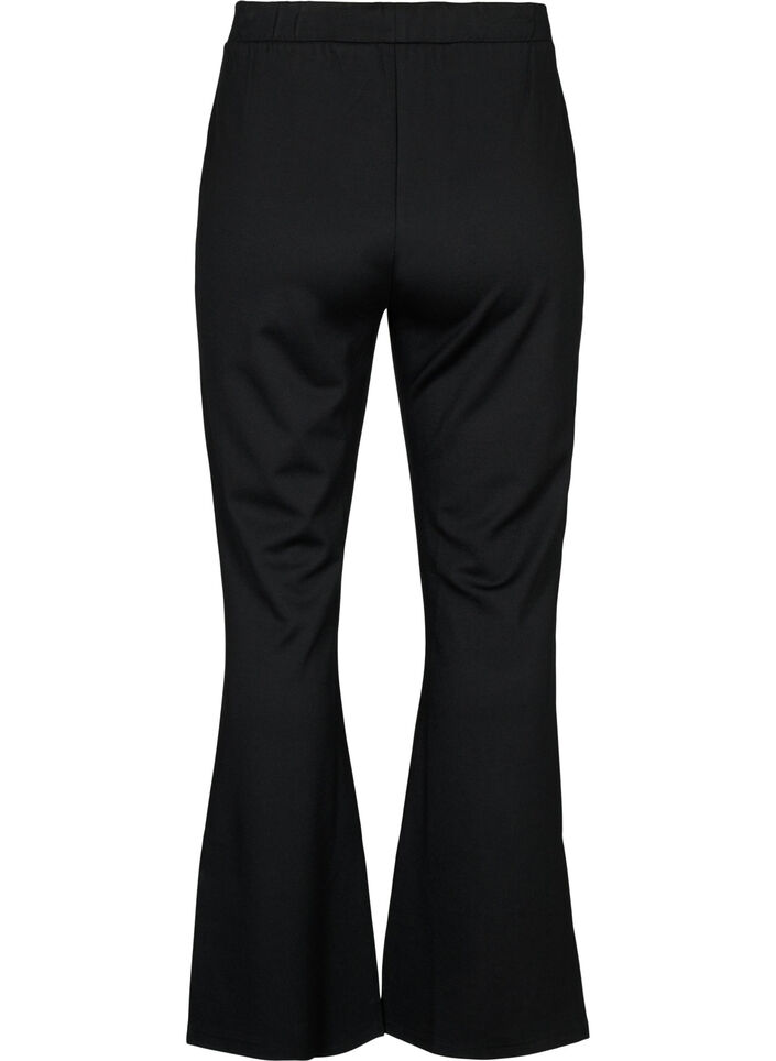 Bootcut bukser i viskosemix, Sort, Packshot image number 1