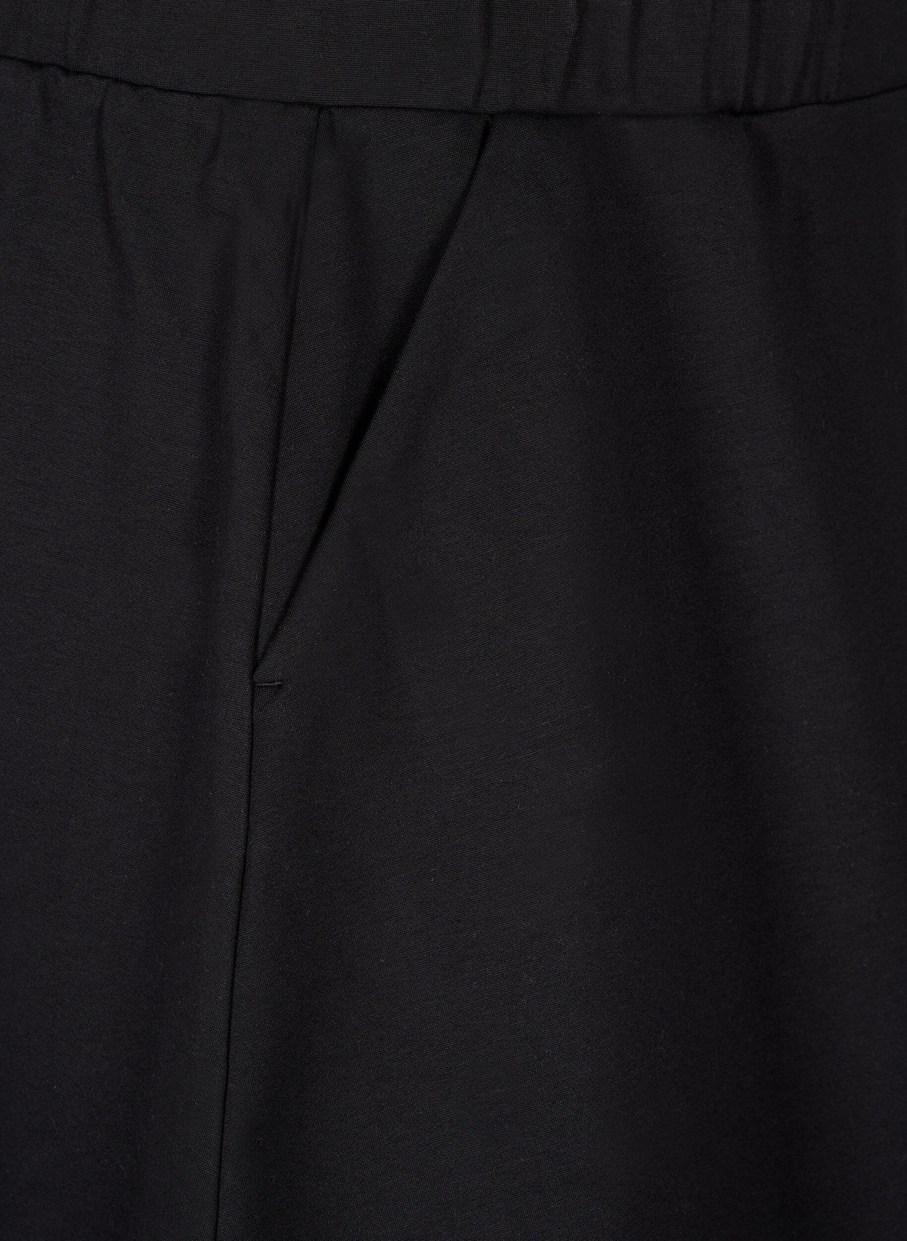 Zizzi Skater nederdel i viskose, Sort, Packshot image number 3