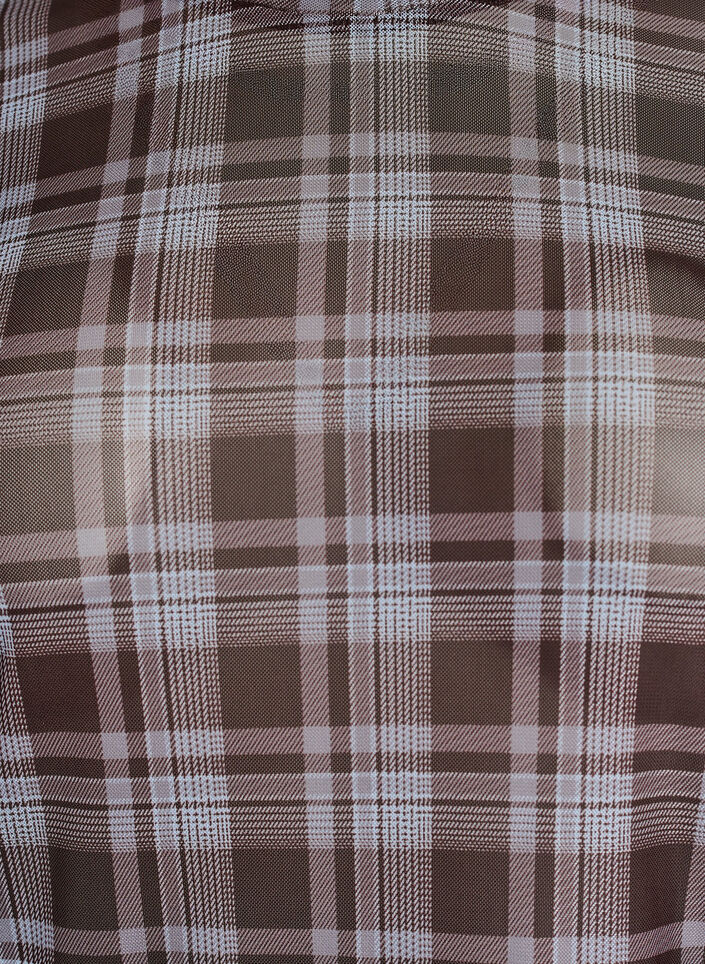 Mesh bluse med ternet m&oslash;nster, Bl&aring;, Packshot image number 2