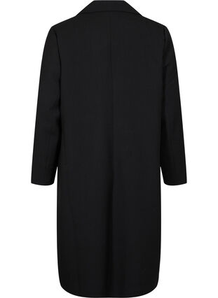 Lang frakke med knaplukning, Black, Packshot image number 1