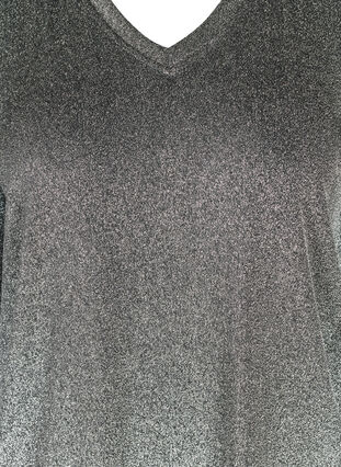 Glimmer bluse med 3/4 ærmer, SILVER , Packshot image number 2