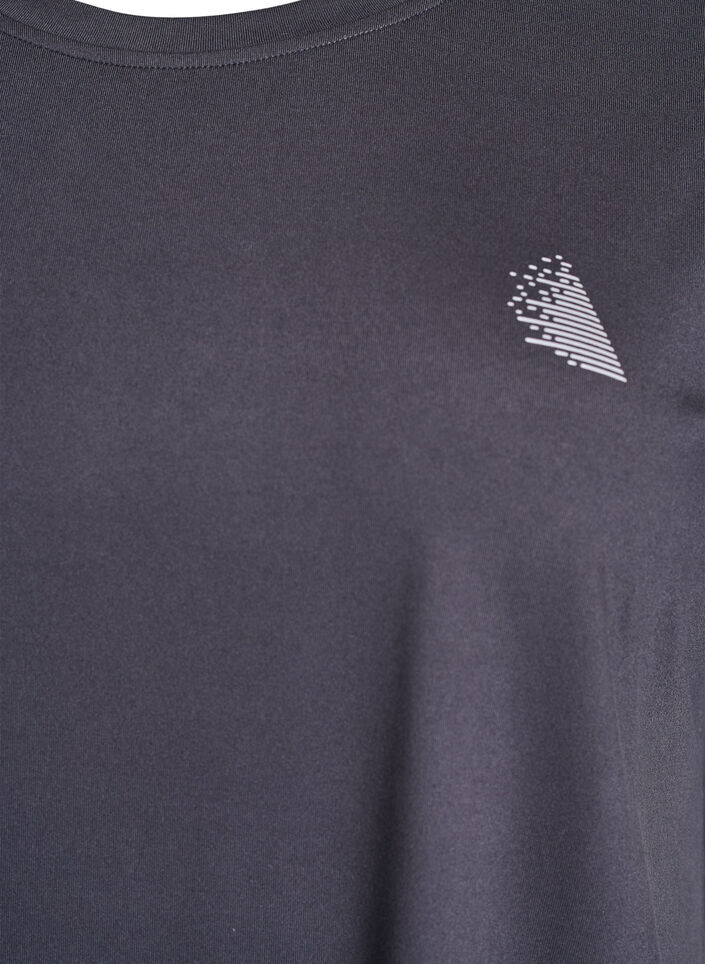 Ensfarvet tr&aelig;nings t-shirt, Gr&aring;, Packshot image number 2