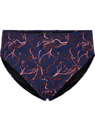 Højtaljet bikini trusse med høj benskæring, Sort