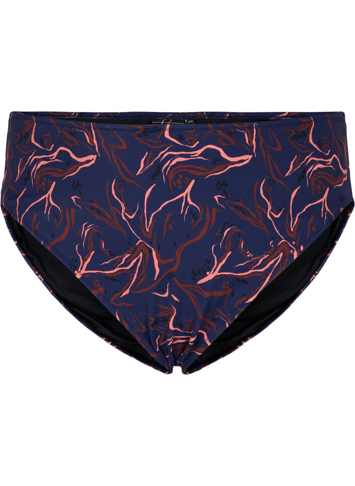 Højtaljet bikini trusse med høj benskæring, Sort, Packshot image number 0