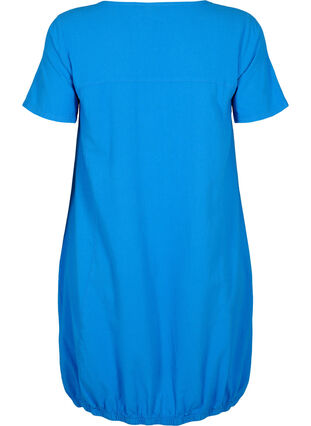 Kortærmet kjole i bomuld, French Blue, Packshot image number 1
