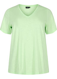 Kortærmet basis t-shirt med v-hals, Paradise Green