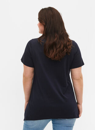 Bomulds t-shirt med korte ærmer, Night Sky LOVE, Model image number 1