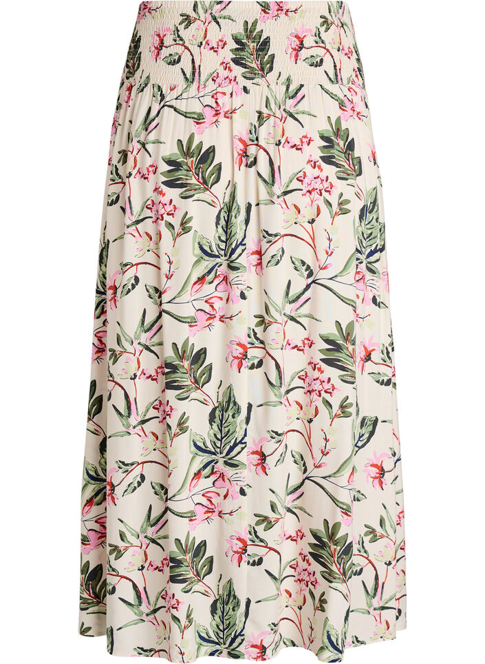 Maxinederdel i viskose med smock, Vanilla, Packshot image number 1