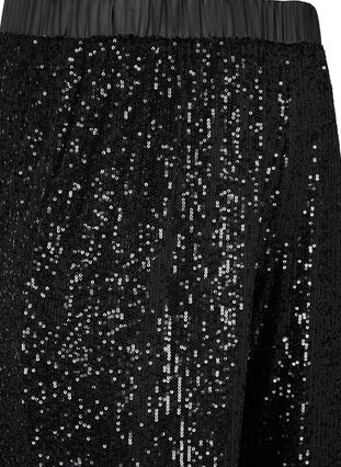 Pailletbukser med elastik i taljen, Black, Packshot image number 2