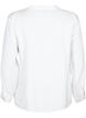 Skjortebluse i viskose med flæser, Bright White, Packshot image number 1