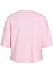 L&oslash;s strikbluse med korte &aelig;rmer, Lyser&oslash;d, Packshot image number 1